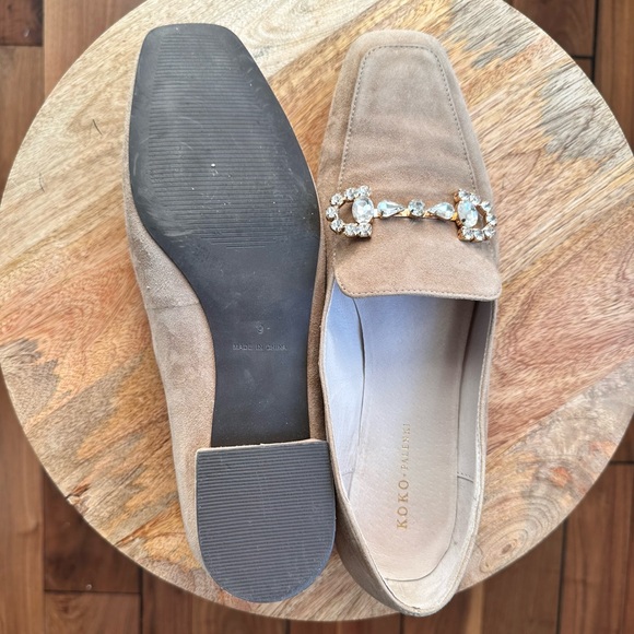 KOKO + PALENKI Believe Embellished Tan Loafers sz: 9 - Picture 9 of 10